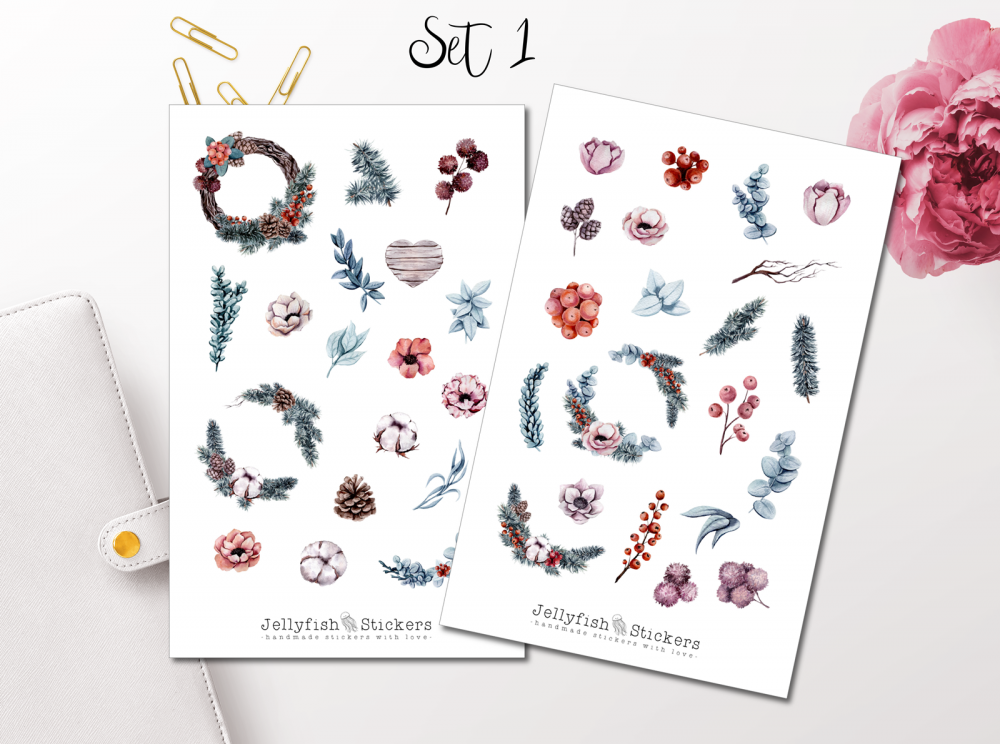 Winter Plants Sticker Set